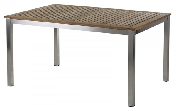 Diamond Garden Ausziehtisch Roma, Edelstahl/Premium Teak, 150-200 x 100 cm