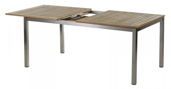 Diamond Garden Ausziehtisch Roma, Edelstahl/Premium Teak, 180-240 x 100 cm