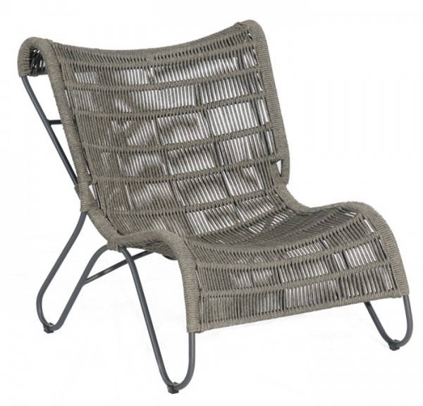 Sonnenpartner Lounge-Comfort-Sessel Ritz, Aluminium / Kunststoffrundgeflecht Polyrope grau