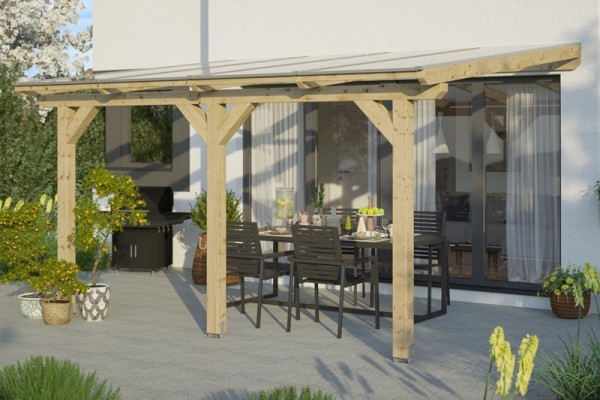 Abgebildete Gartenmöbel und Dekoration nicht im Lieferumfang enthalten.