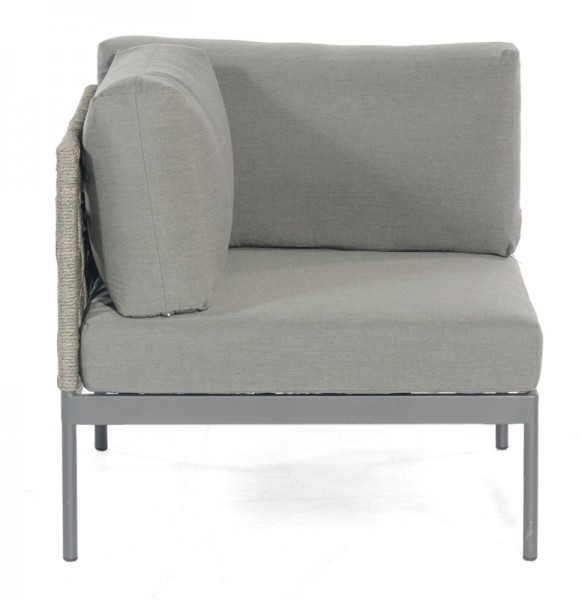 Sonnenpartner Lounge-Eckmodul Vogue, Aluminium / Kunststoffrundgeflecht Polyrope grau, inkl. Kissen