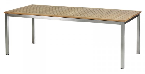 Diamond Garden Ausziehtisch Roma, Edelstahl/Premium Teak, 220-300 x 100 cm