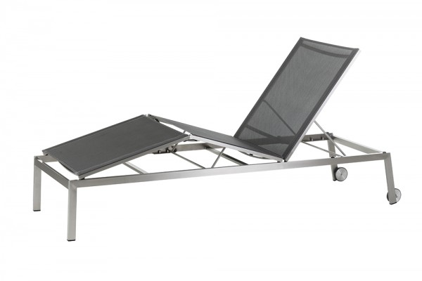 Diamond Garden Rollliege Monaco, Edelstahl/DiGaLan®-Textilene, schwarz/silber